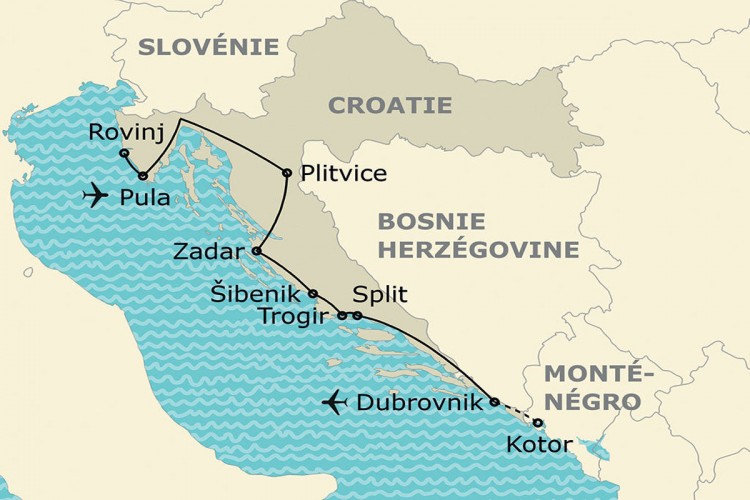 Découverte de la Croatie -50% sur le supplément chambre individuelle