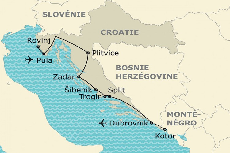 Découverte de la Croatie CHAMBRE INDIVIDUELLE